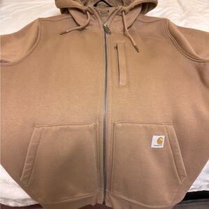 Carhartt Tan Full Zip-Up Hoodie